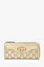 Gucci Gold GG Embossed Leather Long Zip Wallet