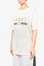 Gucci White Logo S/S T-Shirt w/ Embroidered Flower Patch sz L w/ Tags