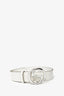 Gucci White Patent 'GG' Belt with SHW Size 80