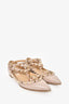 Valentino Beige Patent Leather Rockstud Cage Flats Size 36