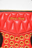 Miu Miu Red/Black Leather Grommet "2014 Biker" Top Handle with Strap
