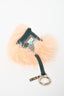 Fendi Pink Fur/Navy Leather Triangle Pom Pom Keychain