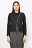 Stella McCartney Black Wool Chain Detail Asymmetrical Jacket Size 38