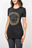 Versace Black Cotton Medusa Head Embellished T-Shirt Size 36