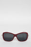 Cartier Burgundy Acrylic Sunglasses w/ Lion Heads On Sides