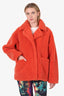 Stand Studio Orange Cropped Teddy Coat Size 38