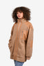 Staud Tan Faux Shearling/Leather-Trimmed Jacket Size M