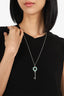 Tiffany & Co. Sterling Silver/Blue Enamel Daisy Key Pendant Necklace