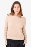 3.1 Phillip Lim Beige Wool/Alpaca Faux Pearl Embellished Crewneck Sweater Size XS