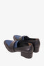 3.1 Phillip Lim Blue Denim/Black Leather Heeled Loafers Size 35.5