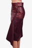 3.1 Phillip Lim Burgundy Leather Detail Midi Skirt Size 2