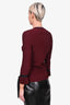 3.1 Phillip Lim Burgundy Ribbed Knit with Navy Trim Sweater Size L
