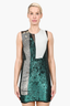 3.1 Phillip Lim Green/Silver Sequin Sleeveless Dress Size 4