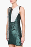 3.1 Phillip Lim Green/Silver Sequin Sleeveless Dress Size 4