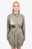 3.1 Phillip Lim Moss Green Cotton/Silk Utility Belted Jacket Size XS