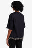 3.1 Phillip Lim Navy Cotton Blouse With Beaded Bottom Detail Size 4