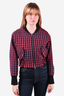 3.1 Phillip Lim Red/Navy Check Bomber Jacket Size 2
