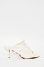 3.1 Phillip Lim White Ruched Leather Mules Size 35