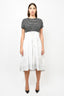 3.1 Phillip Lim White/Blue Striped T Shirt Dress with Lace Detail Size XS