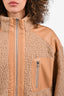 Staud Tan Faux Shearling/Leather-Trimmed Jacket Size M