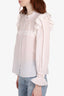 Isabel Marant Etoile White Long Sleeve Shoulder Cotton Lace Details Blouse Size 34
