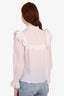 Isabel Marant Etoile White Long Sleeve Shoulder Cotton Lace Details Blouse Size 34