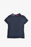 Burberry Children Navy Blue Polo Top with Blue Check Collar Size 2Y