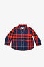 Burberry Red/Blue Check Button-Up Shirt Size 9M Kids