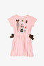 Fendi Pink Doll Motif Dress with Zucca Side Tie Size 4 Kids