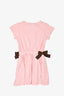 Fendi Pink Doll Motif Dress with Zucca Side Tie Size 4 Kids