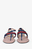 Gucci Blue Leather Web Sandals Size 29 Kids