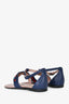 Gucci Blue Leather Web Sandals Size 29 Kids