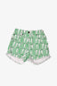 Stella McCartney Green/White Logo Printed Denim Frayed Shorts Size 8Y Kids