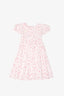 LoveShackFancy White/Pink Rose Print Puff Sleeve Dress Size 5/6 Kids