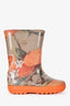 Dolce & Gabbana Orange Printed Rubber Rain Boots Size 28 Kids