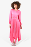 A.L.C. Hot Pink Pleated Cut-Out Midi Dress Size 0