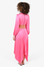 A.L.C. Hot Pink Pleated Cut-Out Midi Dress Size 0