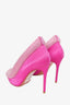 AMINA MUADDI Pink Yoon Crystal Padded Satin Pumps Size 39