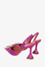 AMINA MUADDI Purple Begum Leather Slingback Pumps Size 38