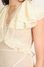 Acler White/Orange Polka Dot Tiered Short-Sleeve Maxi Dress Size Small