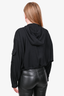 Acne Studios Black Crepe Oversized Cropped Hooded Jacket Size 38