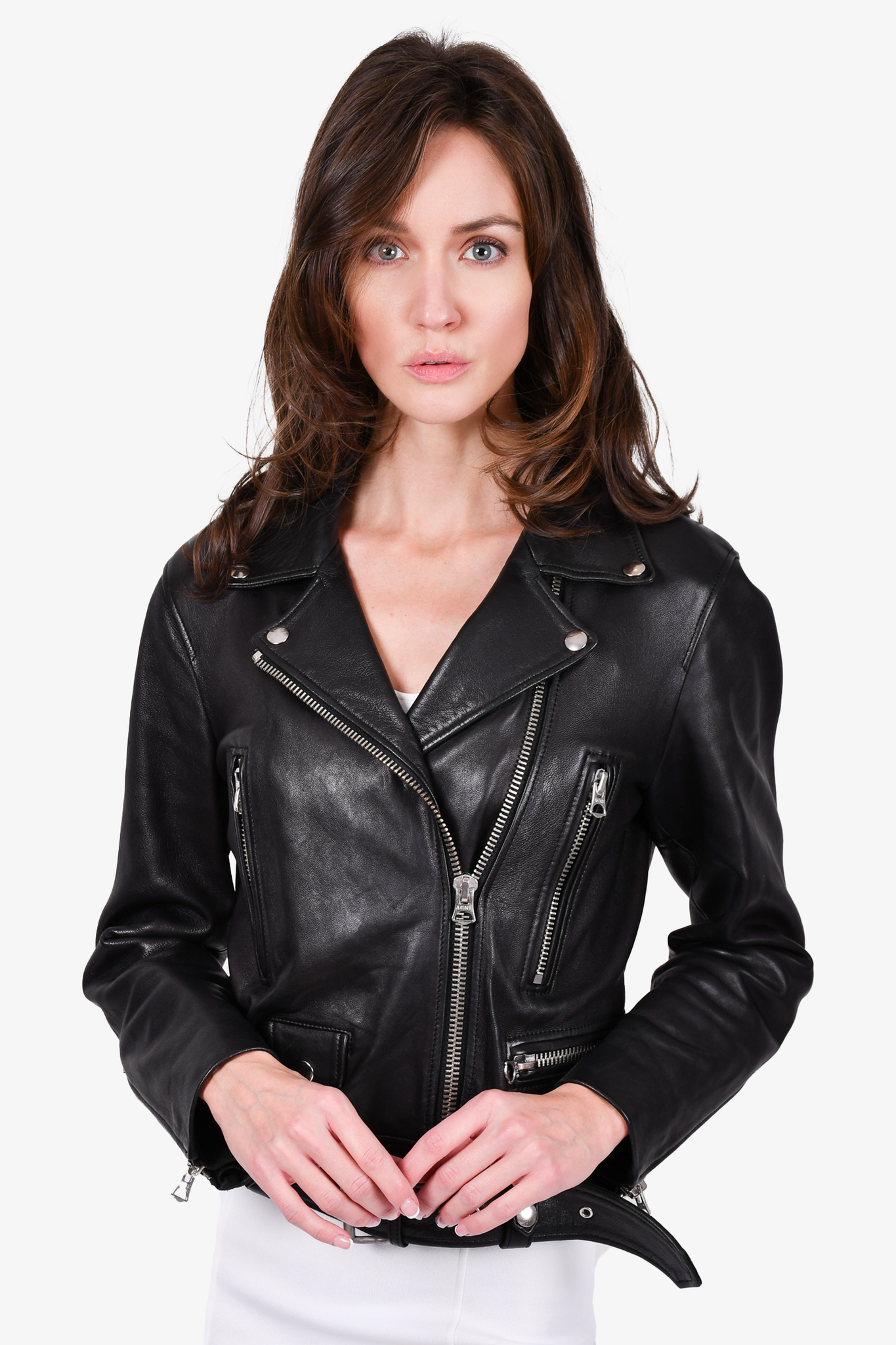 Acne leather sales jacket womens