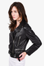 Acne Studios Black Leather Biker Jacket Size 38