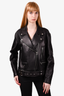 Acne Studios Black Leather 'Merlyn' Moto Jacket with Belt Size 40