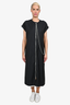 Acne Studios Grey Pinstripe Midi Dress with Chain Size 42
