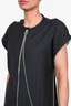Acne Studios Grey Pinstripe Midi Dress with Chain Size 42