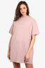 Acne Studios Pink Logo T-shirt Dress Size S