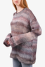 Acne Studios Purple Striped Mohair Open Knit Sweater Size L