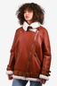 Acne Studios Red Shearling/Leather Collared Jacket Size 38