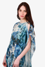 Akris Blue Silk Watercolour Dress Estimated Size M
